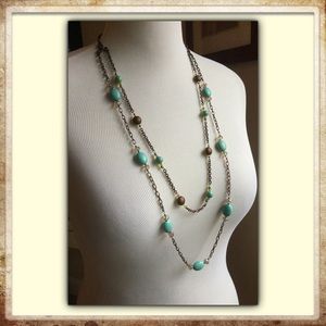 Chiaroscuro Designs Turquoise & Crystal Necklace
